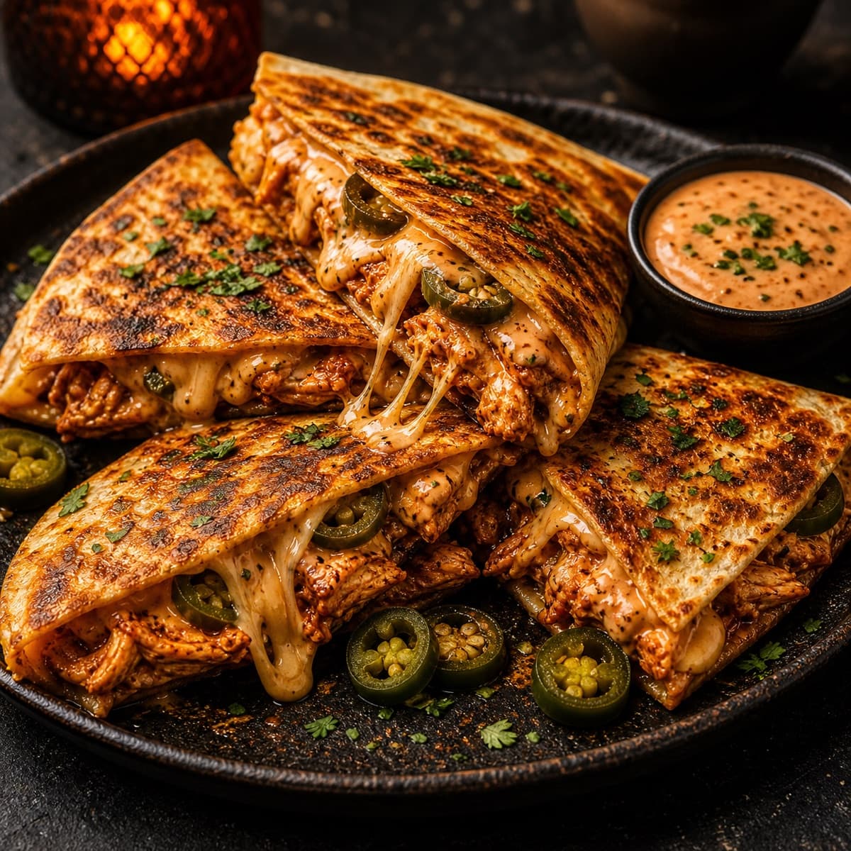 Chipotle Chicken Melt Quesadilla