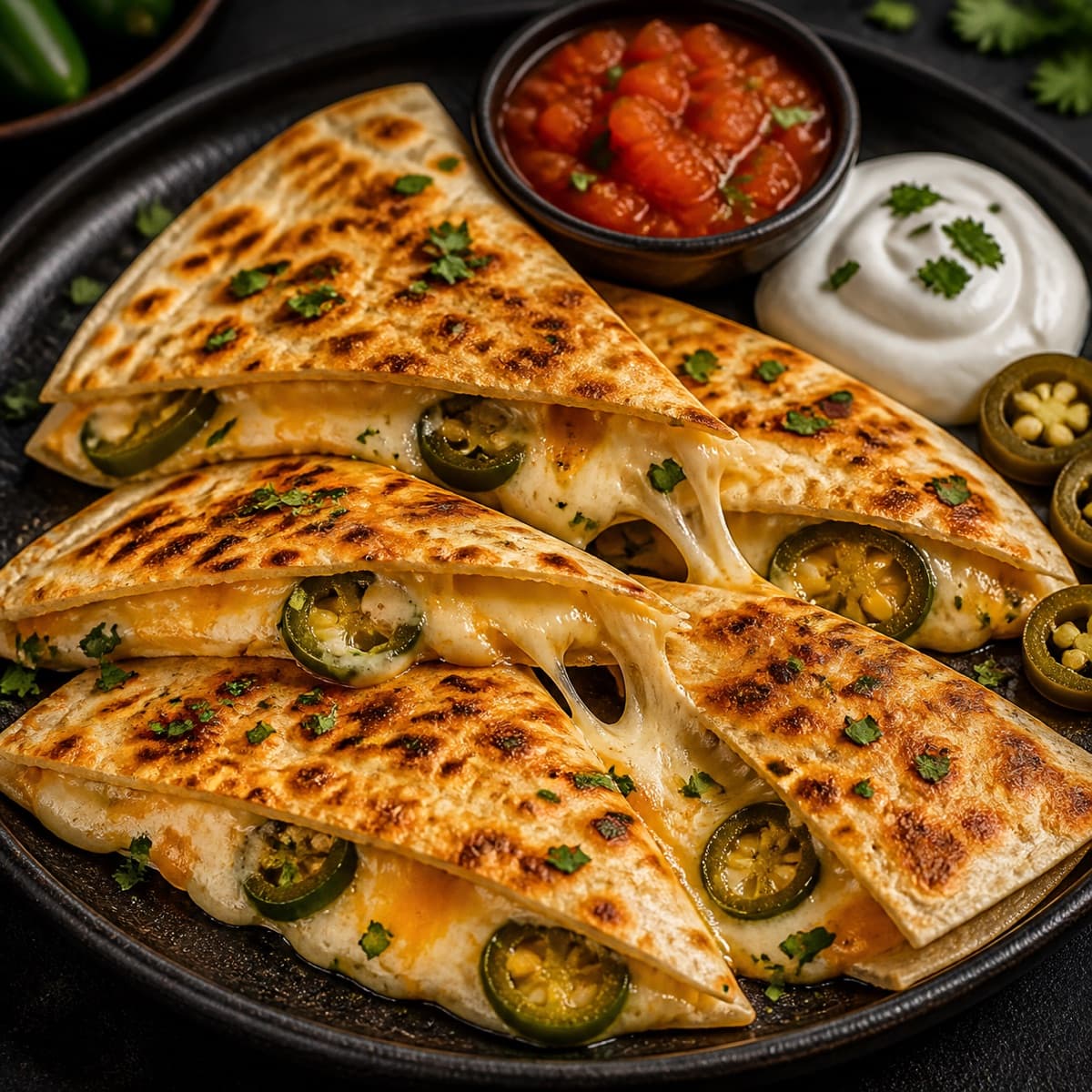 Three Cheese Jalapeño Quesadilla